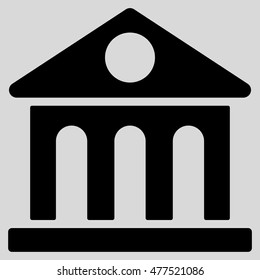 Museum Building icon. Vector style is flat iconic symbol, black color, light gray background.