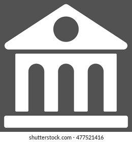 Museum Building icon. Vector style is flat iconic symbol, white color, gray background.