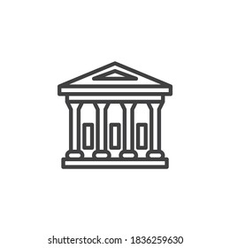 Museum building line icon. linear style sign for mobile concept and web design. Court house outline vector icon. Symbol, logo illustration. Vector graphics