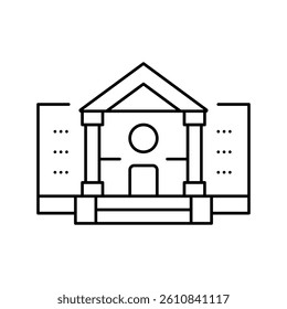 museum building line icon vector. museum building sign. isolated contour symbol black illustration