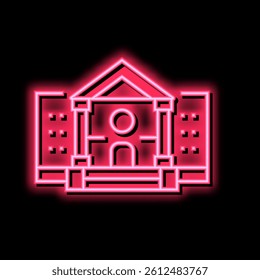 museum building neon light sign vector. museum building sign. isolated symbol illustration