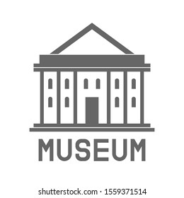 Museum building on white background. Vector illustration.