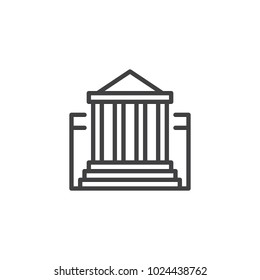 Museum building outline icon. linear style sign for mobile concept and web design. Bank simple line vector icon. Symbol, logo illustration. Pixel perfect vector graphics