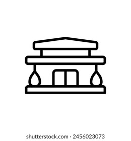 Museum Building Outline Icon Vector Illustration