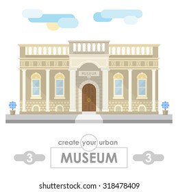 museum building. set for create city or urban landscape. flat vector design