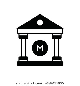 Icono de relleno de la estructura del edificio del museo: Cultura y exposición