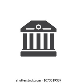 Museum building vector icon. filled flat sign for mobile concept and web design. Classical Column building simple solid icon. Symbol, logo illustration. Pixel perfect vector graphics