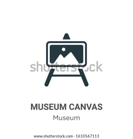 Museum canvas glyph icon vector on white background. Flat vector museum canvas icon symbol sign from modern museum collection for mobile concept and web apps design.