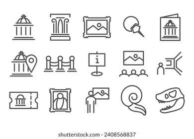 museum category line icon pixel perfect vector design