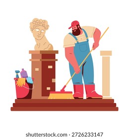 Museum Cleaner Ilustración vectorial EPS 10 Archivo 	