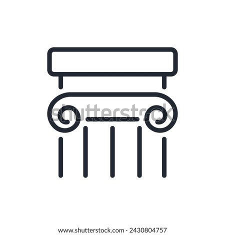 Museum column or exhibition pillar editable stroke outline icon isolated on white background flat vector illustration. Pixel perfect. 64 x 64.