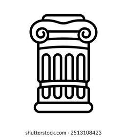 Museum Column Outline Icon, Vector illustration