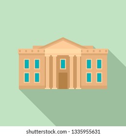 Museum courthouse icon. Flat illustration of museum courthouse vector icon for web design