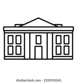 Museum courthouse icon. Outline museum courthouse vector icon for web design isolated on white background