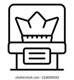 Museum crown icon outline vector. Pass admit. Old history