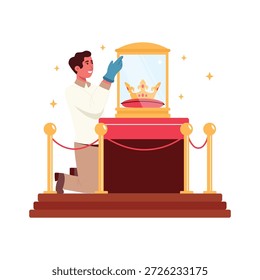 Ilustración vectorial de curador de museos EPS 10 File 	