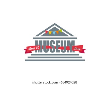 Museum Day. May 18. Logo. Isolated symbol. Greeting card. Poster. Banner. Vector illustration.