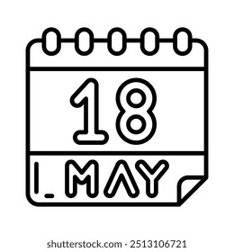 Museum Day Outline Icon, Vector illustration