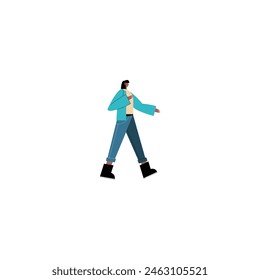 museum day pose of walking person lifestyle