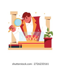 Detective del museo   Ilustración vectorial de archivo EPS 10 	