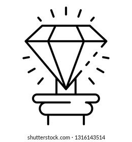 Museum diamond icon. Outline museum diamond vector icon for web design isolated on white background