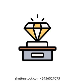 Museum Diamond Icon Vektorillustration