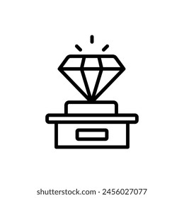 Museum Diamant-Umriss-Symbol Vektorillustration