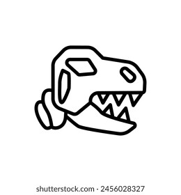 Museum Dinosaur Outline Icon Vector Illustration