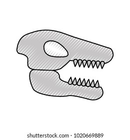 Museum dinosaur skeleton icon