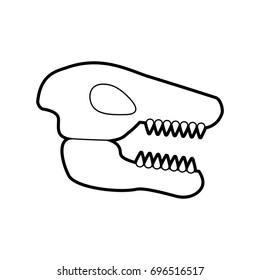 Museum dinosaur skeleton icon