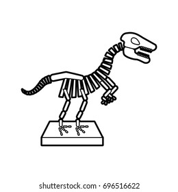 Museum dinosaur skeleton icon