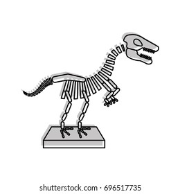 Museum dinosaur skeleton icon