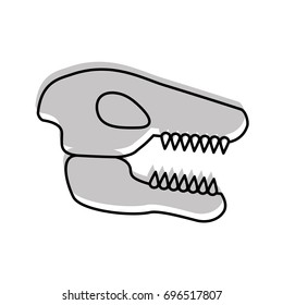 Museum dinosaur skeleton icon