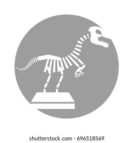Museum dinosaur skeleton icon