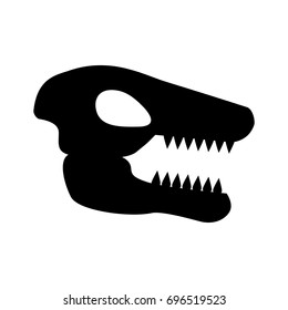 Museum dinosaur skeleton icon