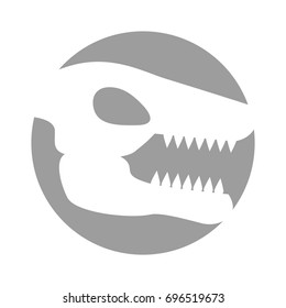 Museum dinosaur skeleton icon