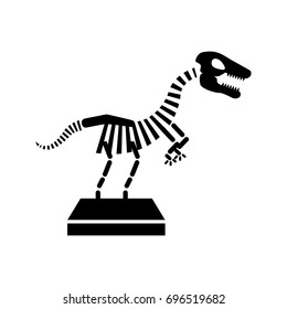 Museum dinosaur skeleton icon