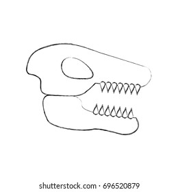 Museum dinosaur skeleton icon