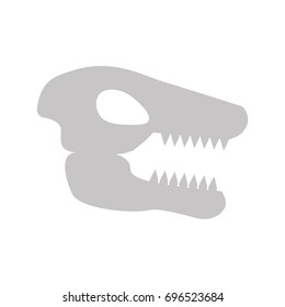 Museum dinosaur skeleton icon