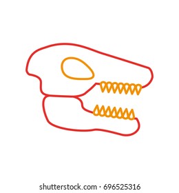 Museum dinosaur skeleton icon