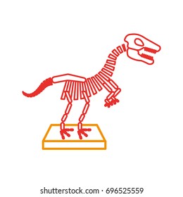 Museum dinosaur skeleton icon