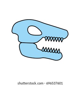 Museum dinosaur skeleton icon