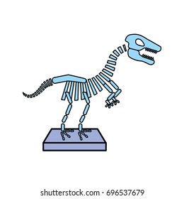 Museum dinosaur skeleton icon