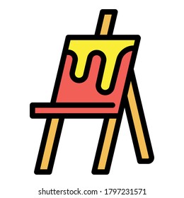 Museum easel icon. Outline museum easel vector icon for web design isolated on white background