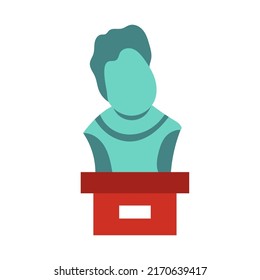 Museum exhibit art vector illustration and gallery history culture flat icon. Abstract antique cartoon symbol and isolated excursion classic element. Exposition education and antiquity pictogram
