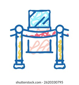 museu cercado exponat ícone doodle esboço vetor. museu cercado exponat sinal. símbolo isolado ilustração