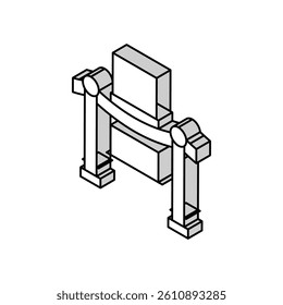 museum fenced exponat isometric icon vector. museum fenced exponat sign. isolated symbol illustration
