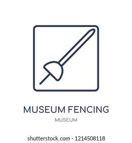 museum Fencing icon. museum Fencing linear symbol design from Museum collection. Simple outline element vector illustration on white background.