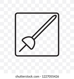museum Fencing vector linear icon isolated on transparent background, museum Fencing transparency concept can be used for web and mobile