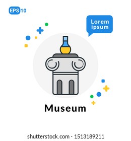 Museum Flat icon. Used For web, logo, mobile app, User Interface